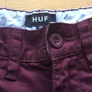 HUF Chino Pants Size 28 Men’s Burgundy